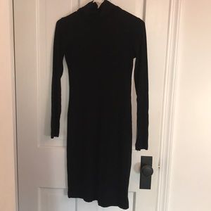 Club Monaco rayon black  turtleneck dress, 00
